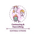 Contouring and face lifting concept icon