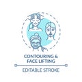 Contouring and face lifting concept icon