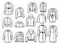Contours of autumn jackets and raincoats Royalty Free Stock Photo