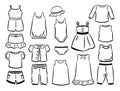 Contours of clothes for little girls