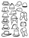 Contours of male hats Royalty Free Stock Photo