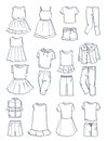 Contours of summer clothes for girls