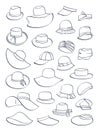 Contours of summer hats Royalty Free Stock Photo