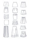 Contours of summer skirts