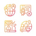 Contraband gradient linear vector icons set