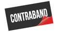 CONTRABAND text on black red sticker stamp