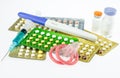 Contraception and birth control pills Royalty Free Stock Photo