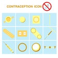 Contraception icons set, birth control Royalty Free Stock Photo