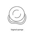 Contraception method vaginal sponge line icon in vector.