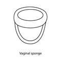 Contraception method vaginal sponge line icon in vector.
