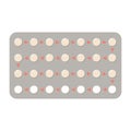 Contraception pills vector isolated. A hormonal treatment