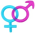 Contraceptive: latex gender symbols isolated