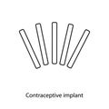 Contraceptive method contraceptive implant line icon in vector.