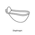 Contraceptive method diaphragm line icon in vector.