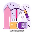Contraceptive method. Reproductive health choice. Birth control, pregnancy