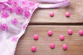 Contraceptive pill and pink lingirie