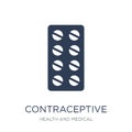 Contraceptive pills icon. Trendy flat vector Contraceptive pills