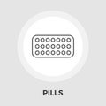 Contraceptive pills vector flat icon