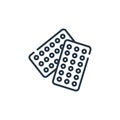 contraceptive pills vector icon isolated on white background. Outline, thin line contraceptive pills icon for website design and