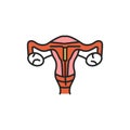 Contraceptive spiral color line icon. Intrauterine device. Birth control. Copper IUD. Safety sex sign. Pictogram for web page, Royalty Free Stock Photo