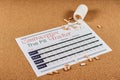 Contraceptive tracker sheet Royalty Free Stock Photo