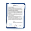 Contract agreement paper blank with seal. Vector illustration