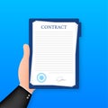 Contract agreement paper blank with seal. Vector illustration