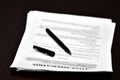 Contract Agreement with Pen on Desk Royalty Free Stock Photo