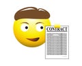 Contract Business Man Emoticon Royalty Free Stock Photo