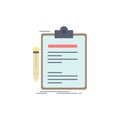 Contract, check, Business, done, clip board Flat Color Icon Vector