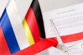 Contract completed russia germany flag