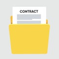 Contract conditions, research approval validation document. Contract papers. Document. Folder with stamp Royalty Free Stock Photo