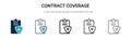 Contract coverage icon in filled, thin line, outline and stroke style. Vector illustration of two colored and black contract