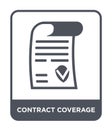 contract coverage icon in trendy design style. contract coverage icon isolated on white background. contract coverage vector icon