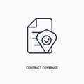 Contract Coverage outline icon. Simple linear element illustration. Isolated line Contract Coverage icon on white background. Thin