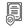 Contract Coverage vector icon. secure contract illustration sign. safe deal symbol.