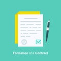 Contract creation, document formation, obligation concept, last will paper, prenup terms conditions, application form Royalty Free Stock Photo