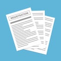 Contract creation, document formation, obligation concept. Registration document isolated.