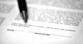Contract on Desk with Black Pen Binding Agreement Legal Royalty Free Stock Photo