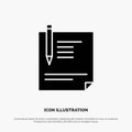 Contract, Document, File, Page, Paper, Sign, Signing solid Glyph Icon vector