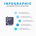 Contract, Document, File, Page, Paper, Sign, Signing Solid Icon Infographics 5 Steps Presentation Background