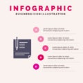 Contract, Document, File, Page, Paper, Sign, Signing Solid Icon Infographics 5 Steps Presentation Background