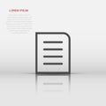 Contract document icon in flat style. Report folder stamp vector illustration on isolated background. Paper sheet sign business Royalty Free Stock Photo