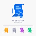 contract, document, paper, sign, agreement, application 5 Color Glyph Web Icon Template isolated on white. Vector illustration Royalty Free Stock Photo