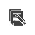 Contract document with pen vector icon