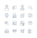 Contract engagement line icons collection. Agreement, Commitment, Collaboration, Partnering, Consultancy, Negotiation