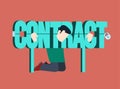 Contract fetter business concept flat vector Royalty Free Stock Photo