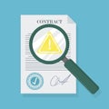 Contract in flat style, business concept, vector Royalty Free Stock Photo