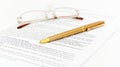 Contract with glasses Royalty Free Stock Photo