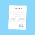 The contract icon. Agreement and signature, pact, accord, convention symbol